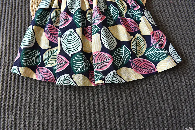 Girls Sleeveless Top with Leaf Print White 2020 Summer β feature 28