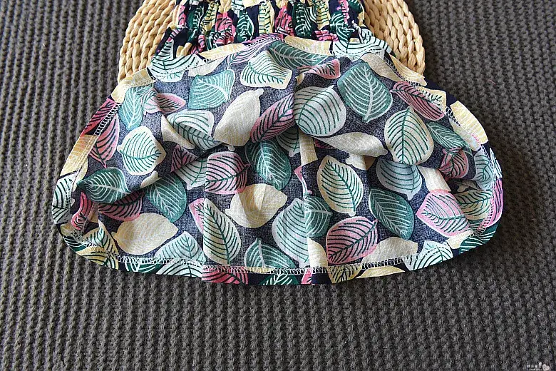 Girls Sleeveless Top with Leaf Print White 2020 Summer β feature 29