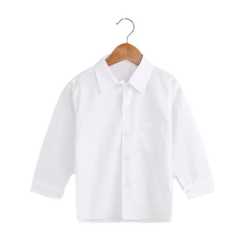 Children's White School Shirt Long Sleeve Boy Girl - Image 5