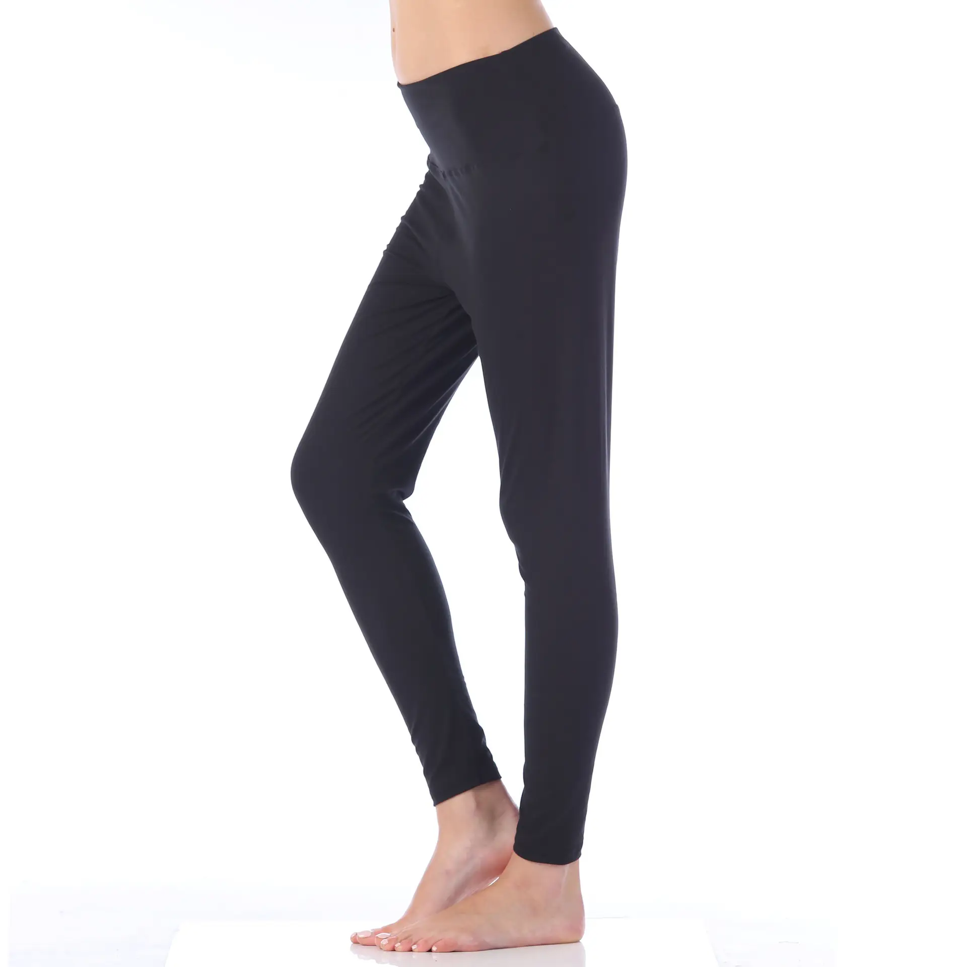 Plus Size Women's Slim Fit Milk Silk Leggings Navy — feature 9