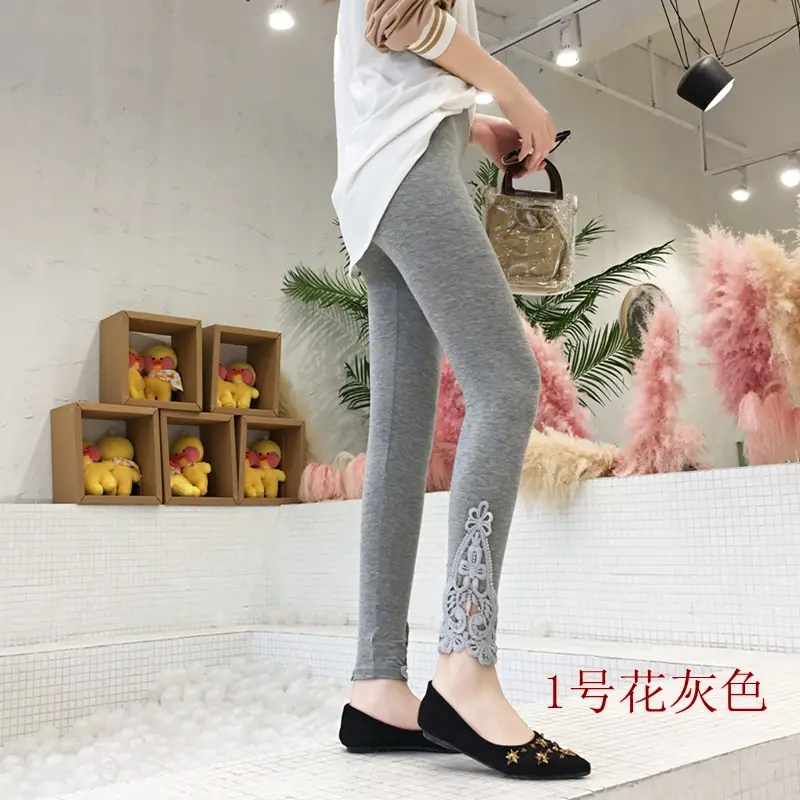 Women Black Lace Leggings Large Size 2022 - Image 2