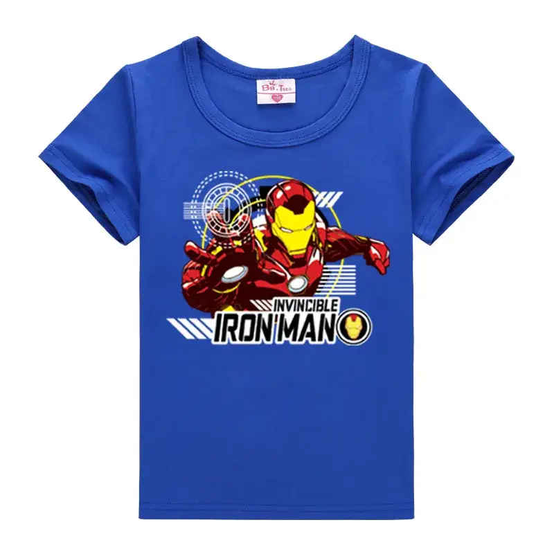 Iron Man Kids Red T-Shirt Short Sleeve Summer - Image 9