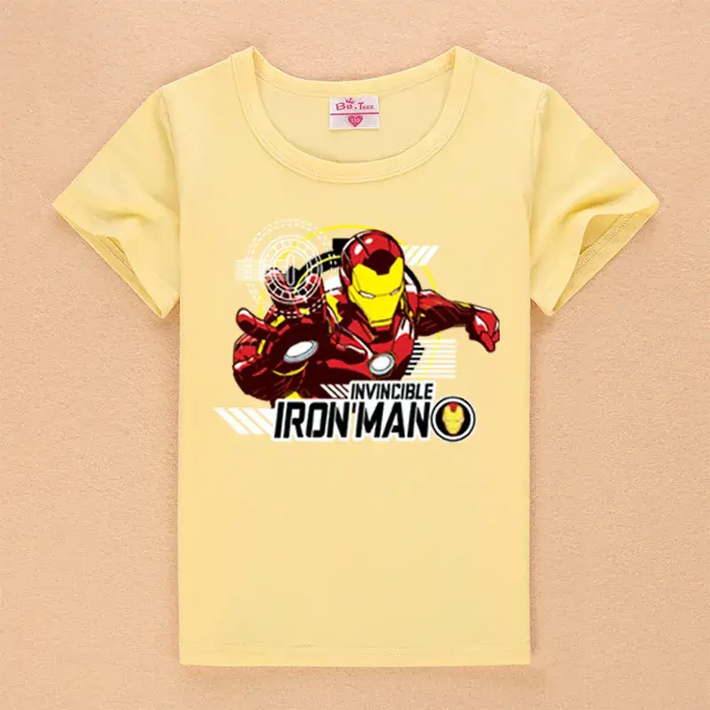 Iron Man Kids Red T-Shirt Short Sleeve Summer - Image 2