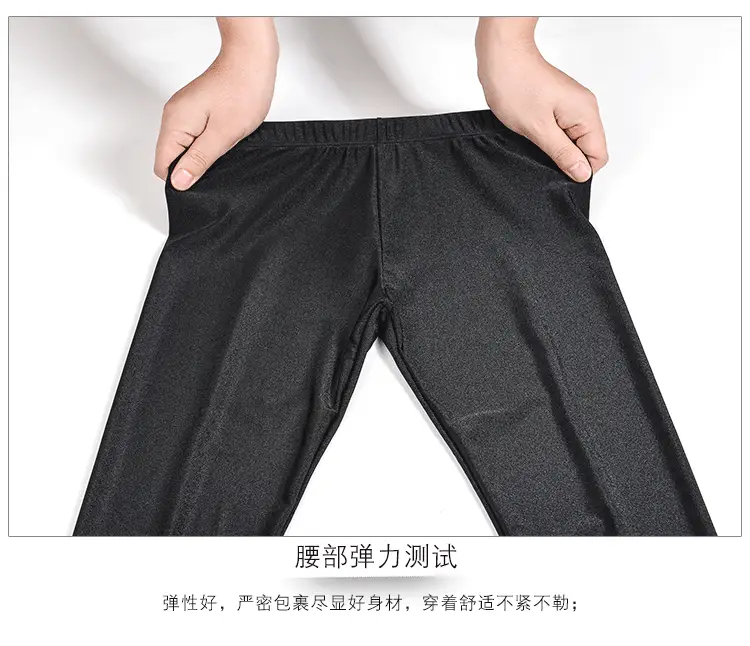 Glossy Nylon Cropped Leggings Women Spring Autumn Super Plus Size — feature 3
