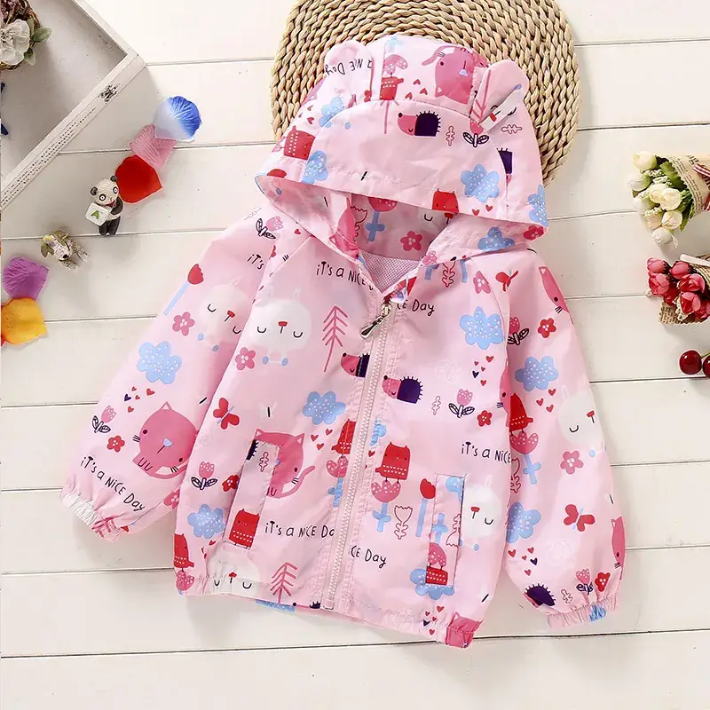 Pink Cartoon Hooded Kids Jacket 2025 - Image 8