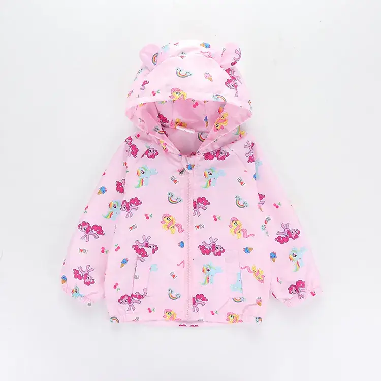 Pink Cartoon Hooded Kids Jacket 2025 - Image 3