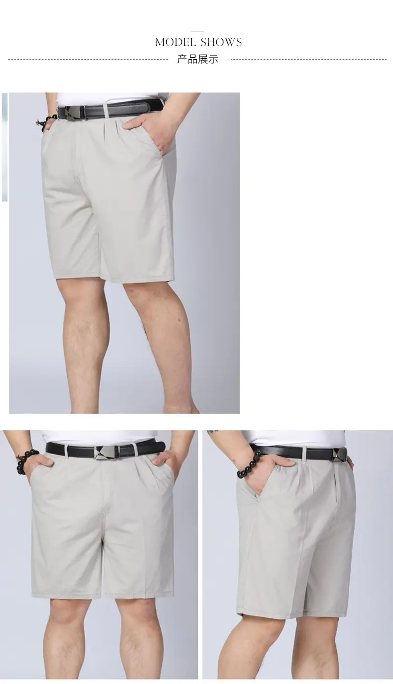 Middle-Aged Men Cotton Shorts Black Loose Straight — feature 11