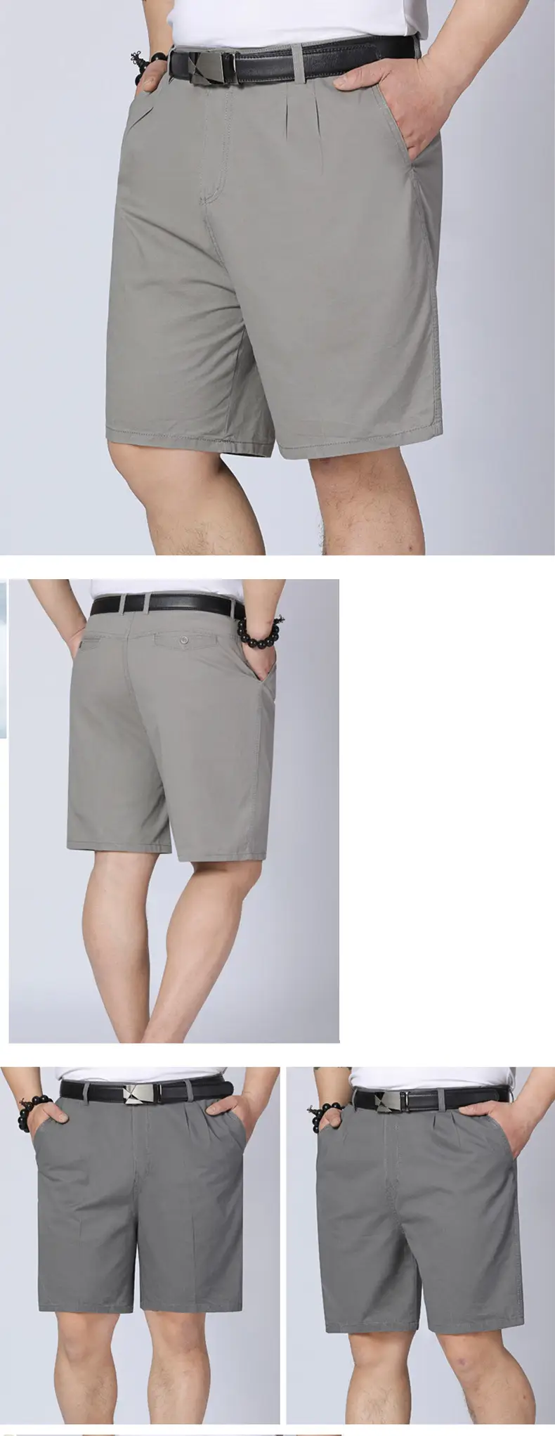 Middle-Aged Men Cotton Shorts Black Loose Straight — feature 13
