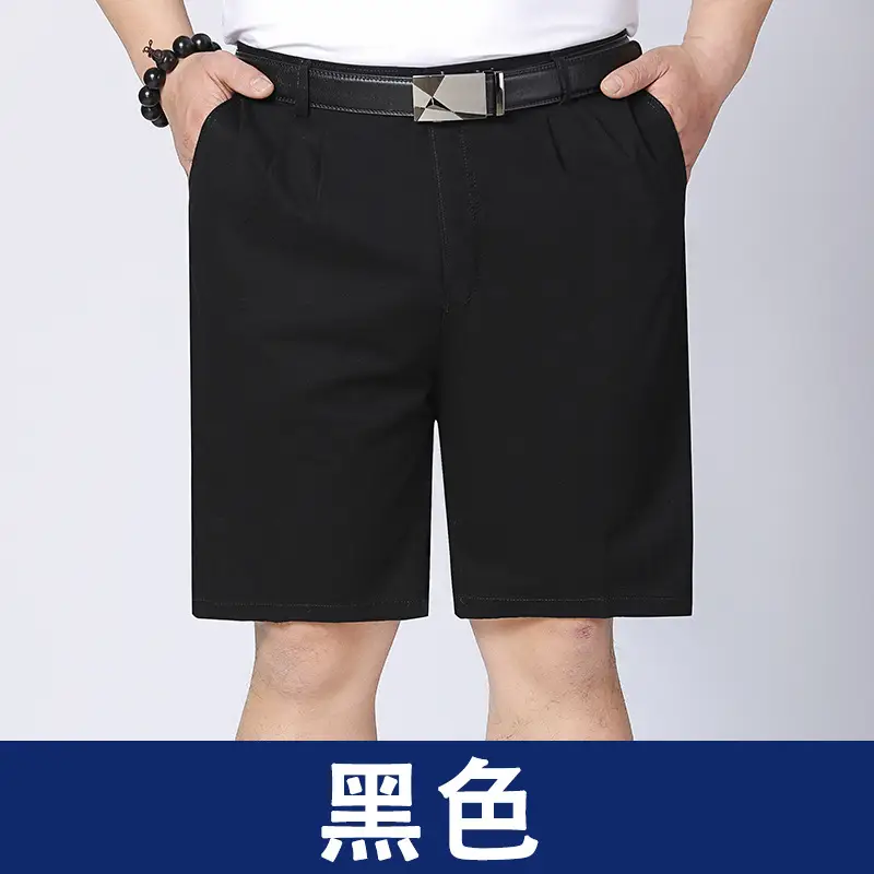 Middle-Aged Men Cotton Shorts Black Loose Straight - Image 2