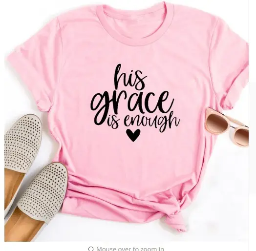Black T-Shirt with "His Grace Is Enough" Design - Image 4