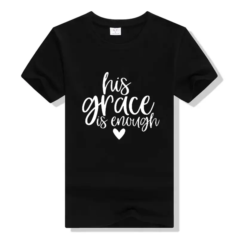 Black T-Shirt with "His Grace Is Enough" Design - Image 2