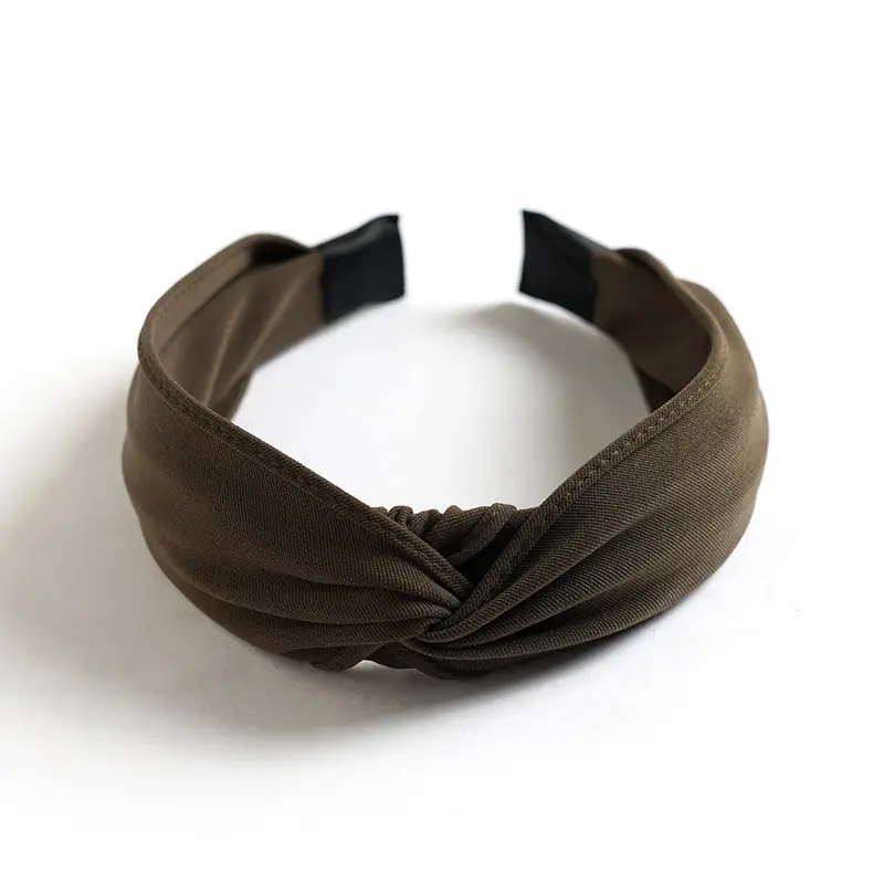 Women Korean Style Wide Brim Hair Stamp Band Yellow - Image 10