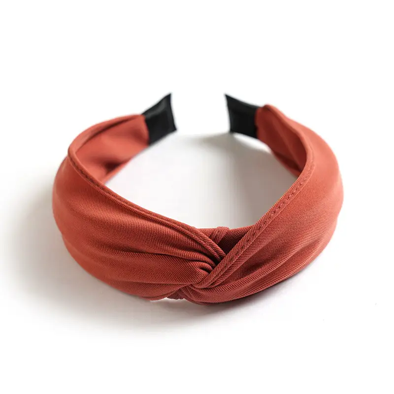 Women Korean Style Wide Brim Hair Stamp Band Yellow - Image 3