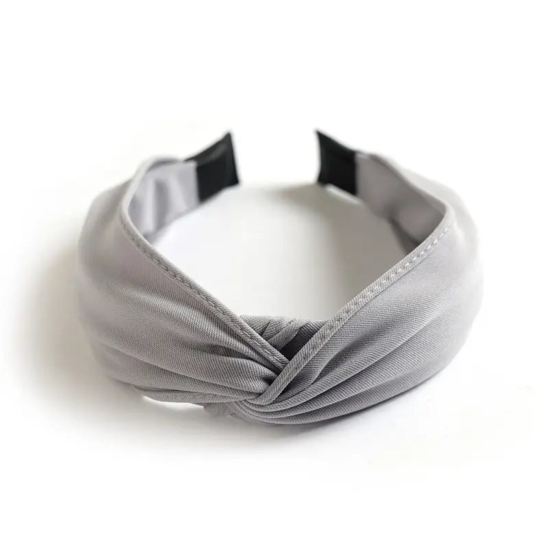 Women Korean Style Wide Brim Hair Stamp Band Yellow - Image 4