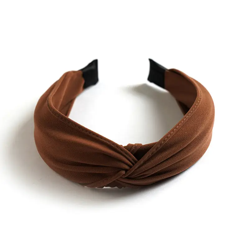 Women Korean Style Wide Brim Hair Stamp Band Yellow - Image 5