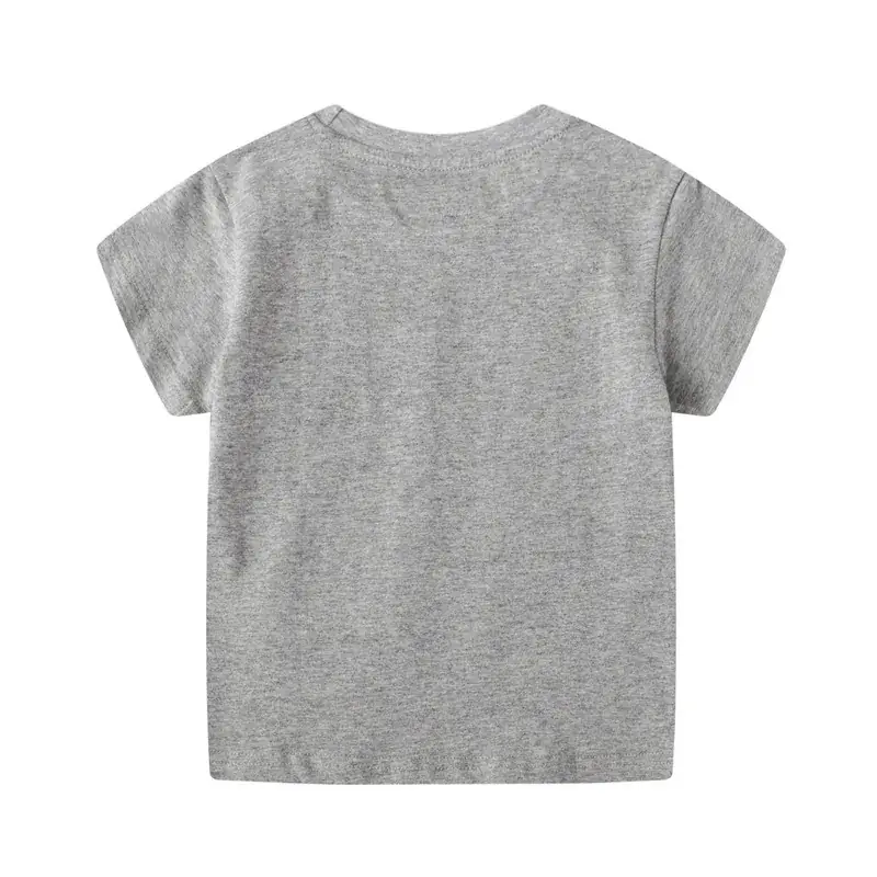 Kids Dinosaur Graphic T-Shirt Grey Green Short Sleeve - Image 3