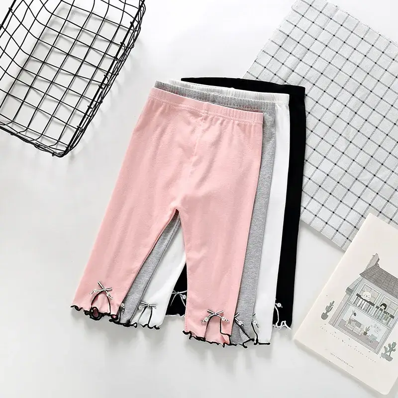 Girls Stretch Combed Cotton Leggings 2024 Small