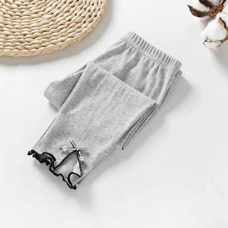 Girls Stretch Combed Cotton Leggings 2024 Small