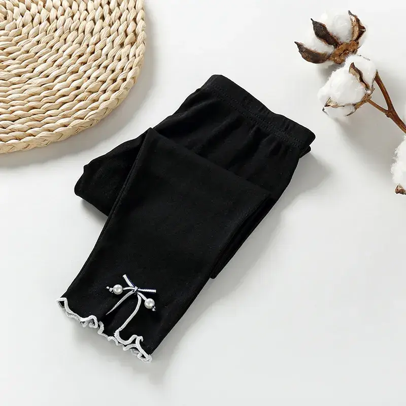 Girls Stretch Combed Cotton Leggings 2024 Small