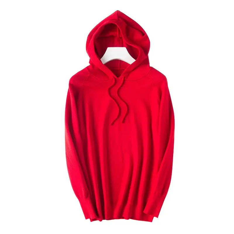 Women Black Hooded Pullover Sweater Spring 2024
