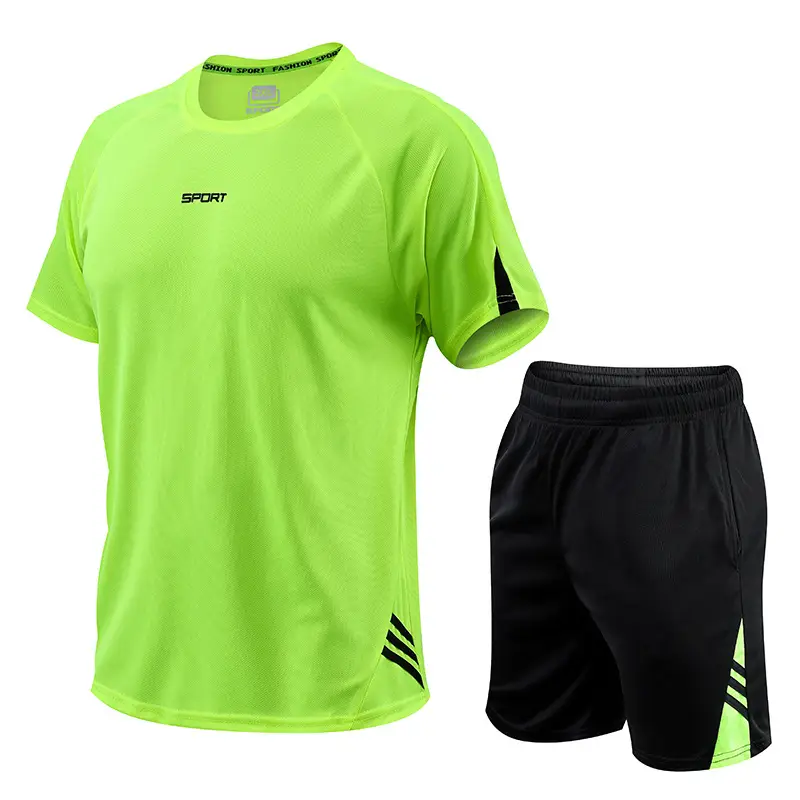 Men Red Gray Sports Suit Running Shorts Set - Image 9