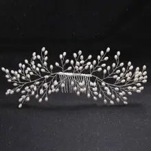 Red Rose Bridal Hair Comb with Gold Accents — feature 15