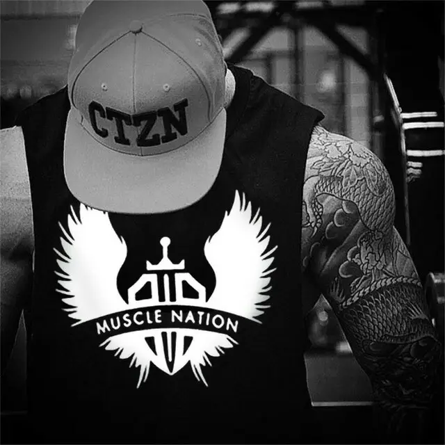 Men's Black I-Shaped Fitness Vest Sleeveless T-Shirt - Image 3