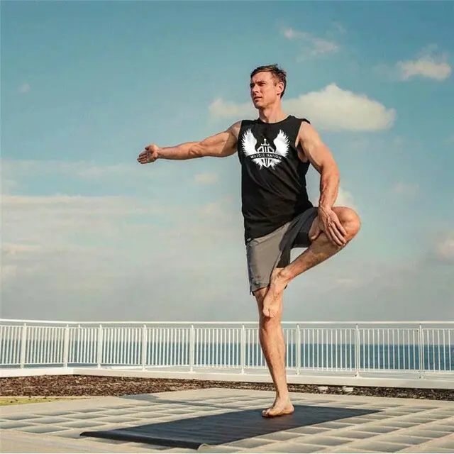 Men's Black I-Shaped Fitness Vest Sleeveless T-Shirt - Image 5