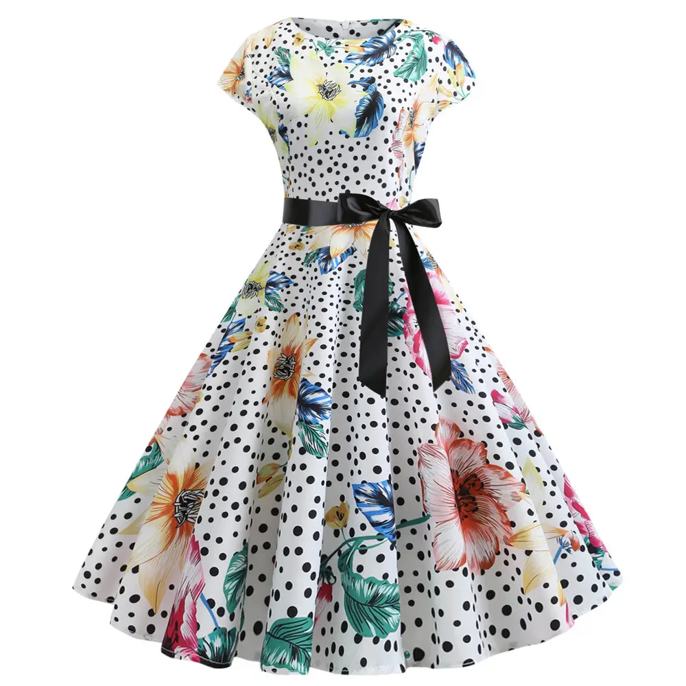 Note Print Waist Dress Blue Summer 2019 - Image 12