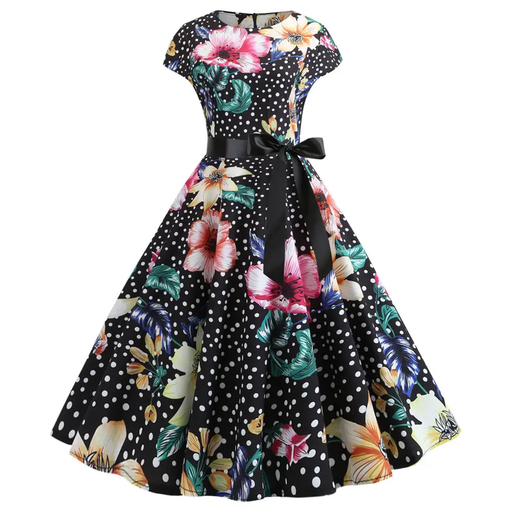 Note Print Waist Dress Blue Summer 2019 - Image 5