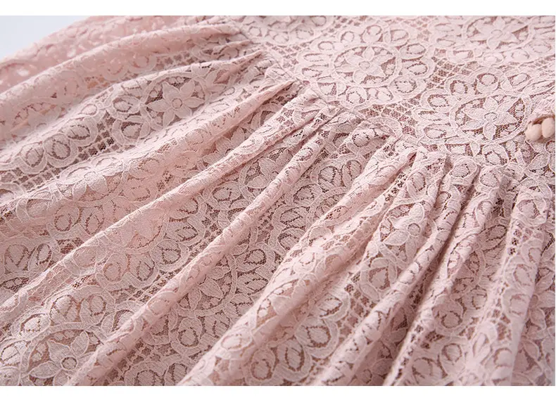 Girls Lace Flying Sleeve Dress Pink Children's Skirt — feature 8