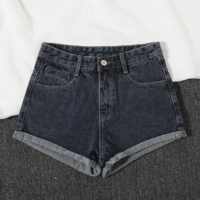 High Waist Denim Shorts Women Summer Light Blue - Image 5