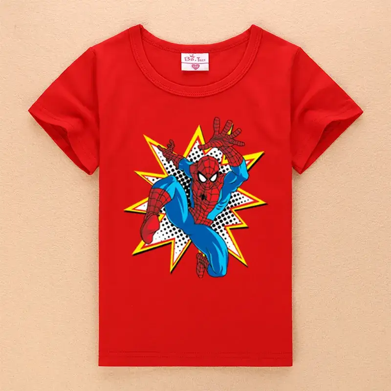 Red Spider-Man Graphic Boys T-Shirt Short Sleeve