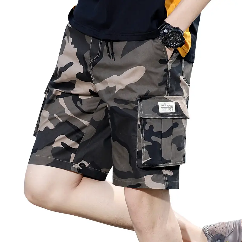 Men's Black Cargo Shorts with 4 Pockets Summer Wear - Image 13