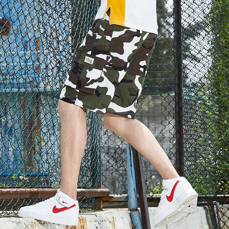 Men's Black Cargo Shorts with 4 Pockets Summer Wear - Image 7