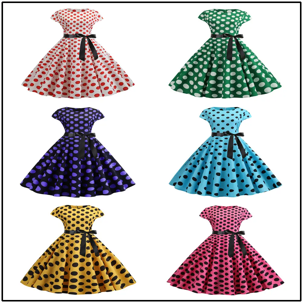 2019Eaby Ready-Made Hot-Selling Summer Polka-Dot Dress - Image 9