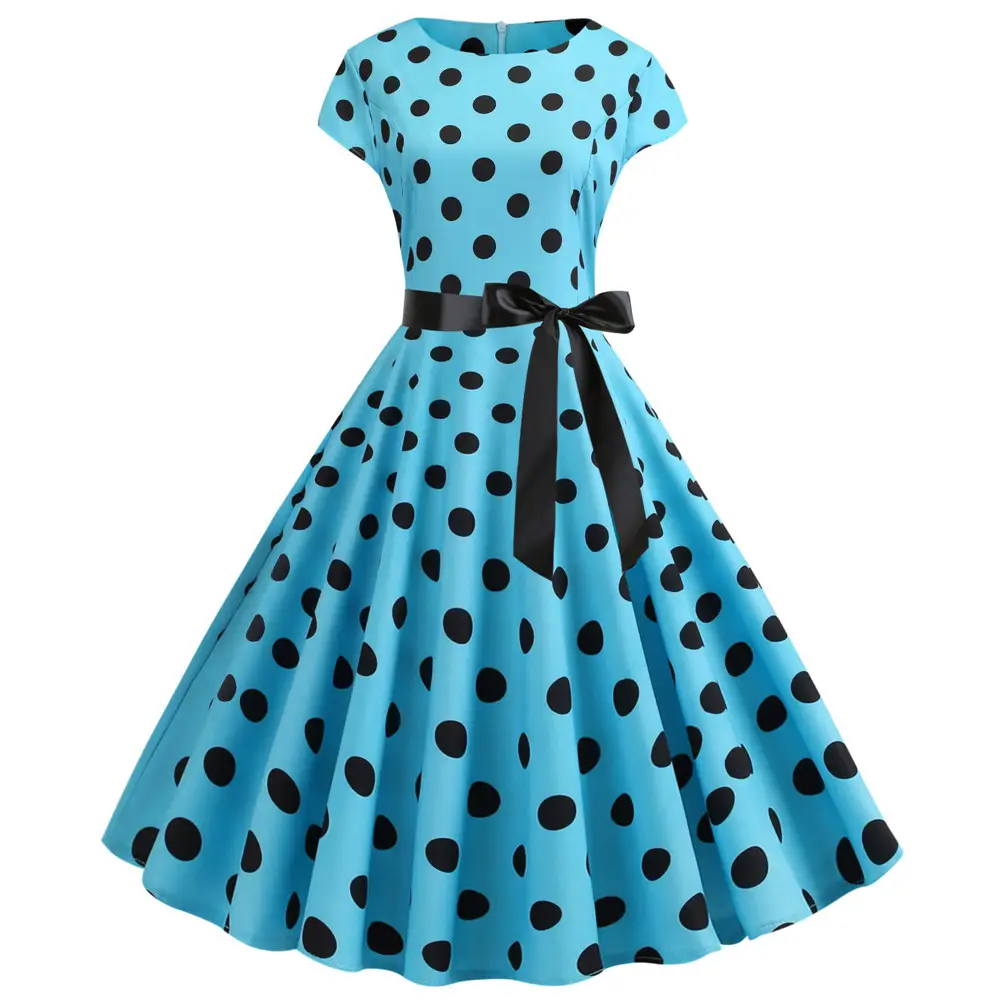 2019Eaby Ready-Made Hot-Selling Summer Polka-Dot Dress - Image 4