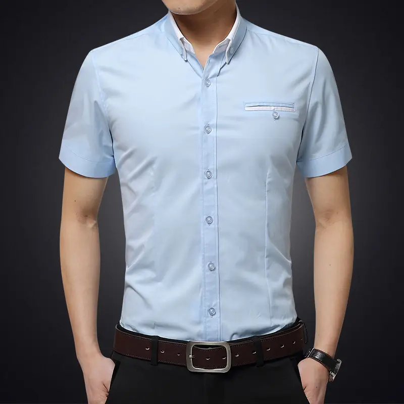 Men's 2021 Summer Slim Fit Shirt Multi-color Optional - Image 9