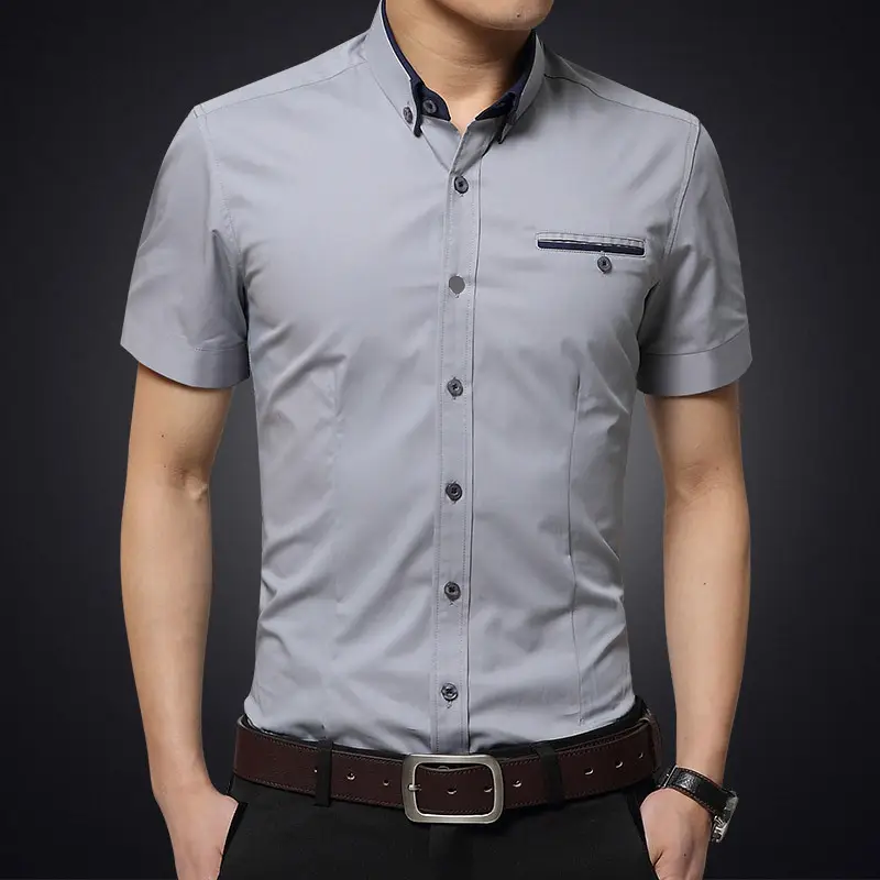 Men's 2021 Summer Slim Fit Shirt Multi-color Optional - Image 10