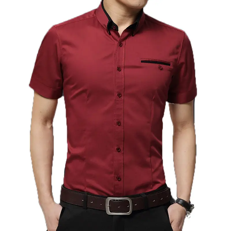 Men's 2021 Summer Slim Fit Shirt Multi-color Optional - Image 12