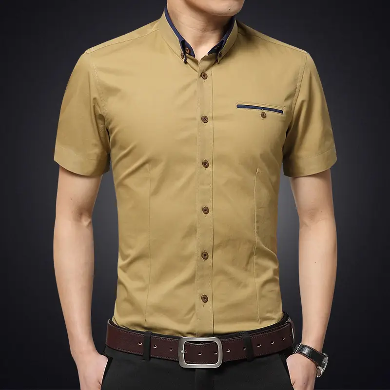 Men's 2021 Summer Slim Fit Shirt Multi-color Optional - Image 7