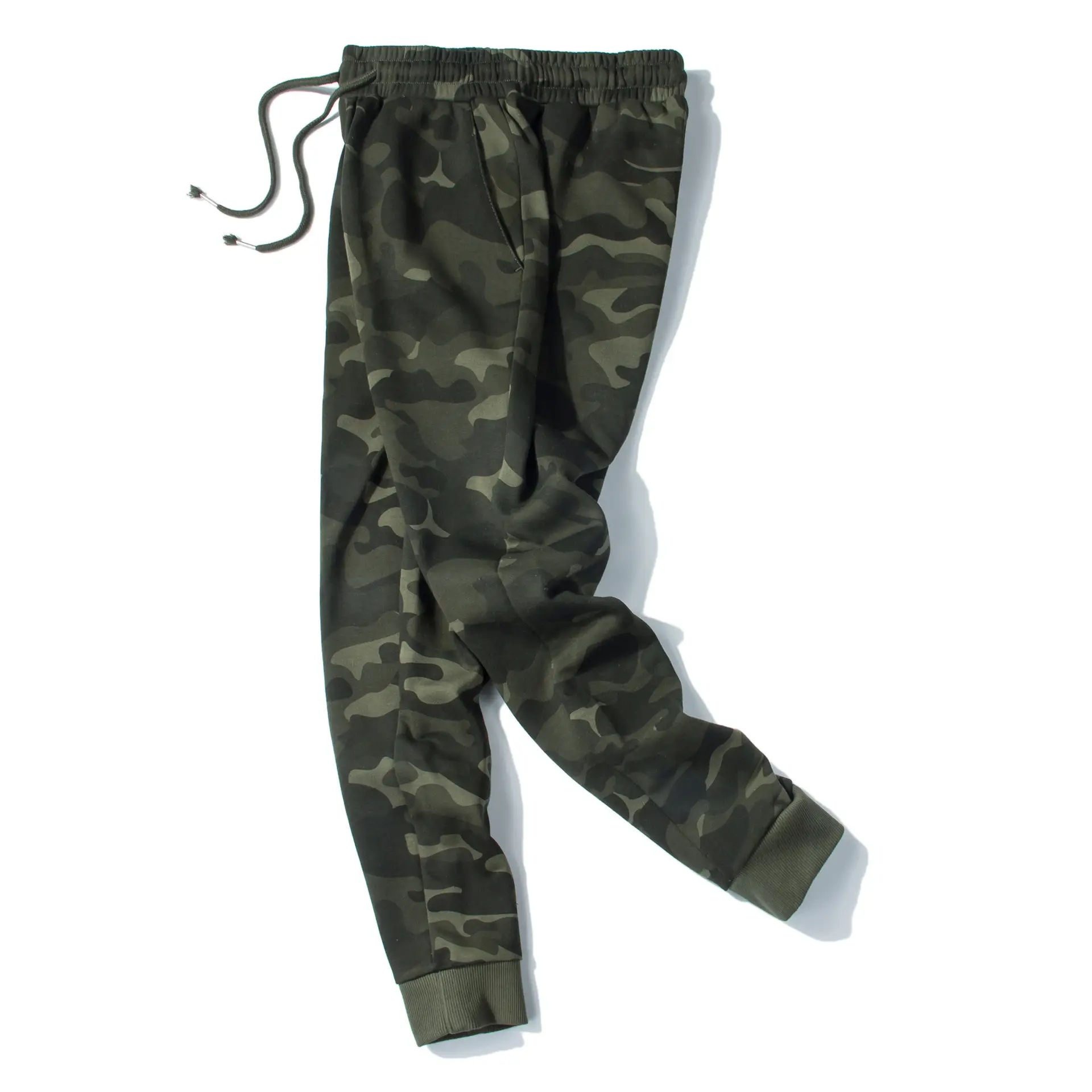 Men Camouflage Ankle-Tied Skinny Pants with Logo - Image 3