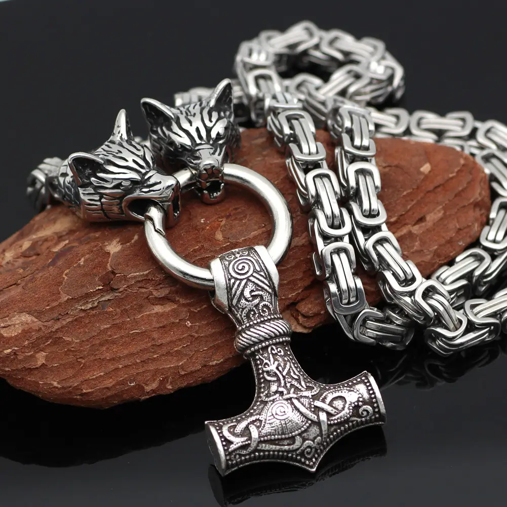 Nordic Viking Wolf Head Chain Pendant for Men — feature 10