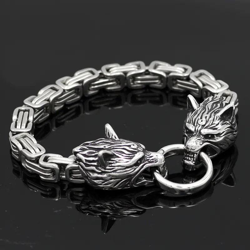 Nordic Viking Wolf Head Chain Pendant for Men — feature 2