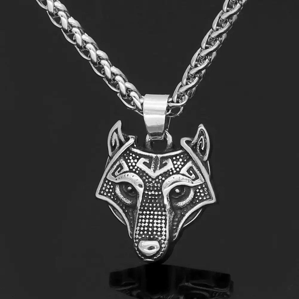 Nordic Viking Wolf Head Chain Pendant for Men — feature 6