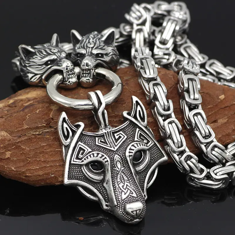 Nordic Viking Wolf Head Chain Pendant for Men — feature 7