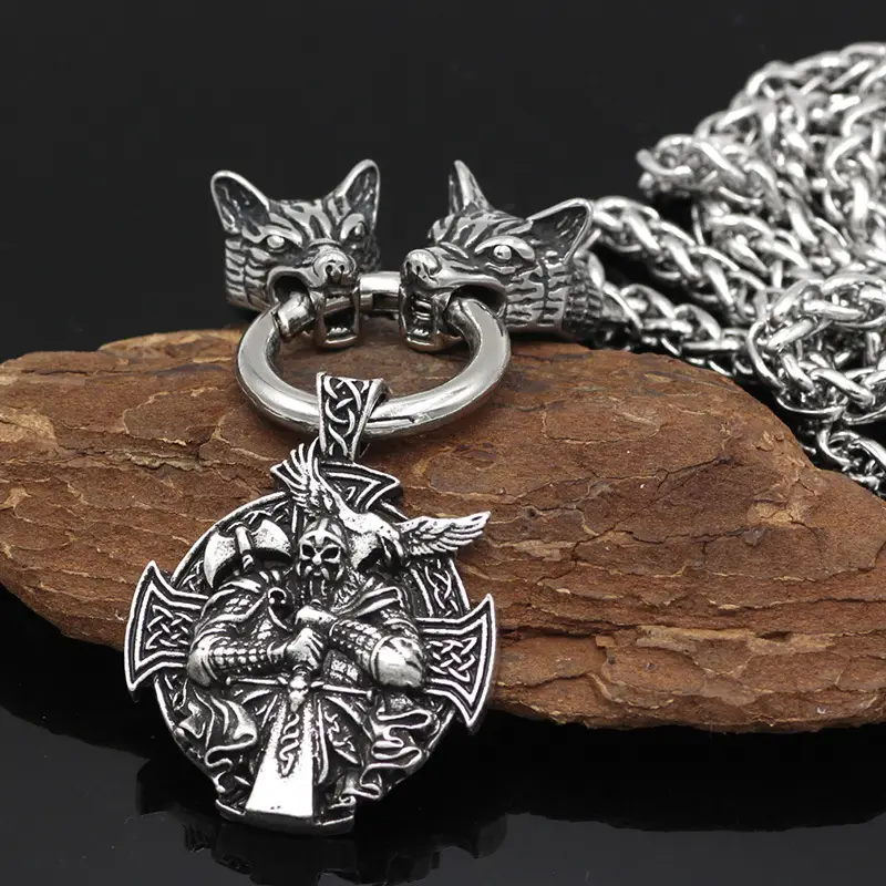 Nordic Viking Wolf Head Chain Pendant for Men — feature 8