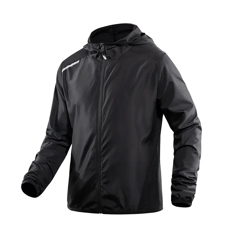 Men Windproof Hooded Sun Protection Suit Black - Image 6