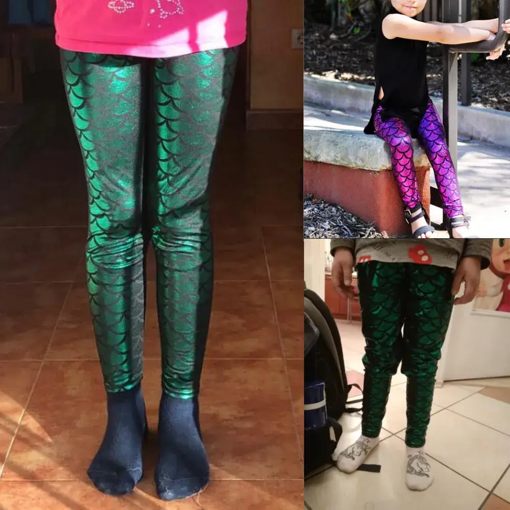 Pink Fish Scale Slim Fit Leggings for Women - Image 10