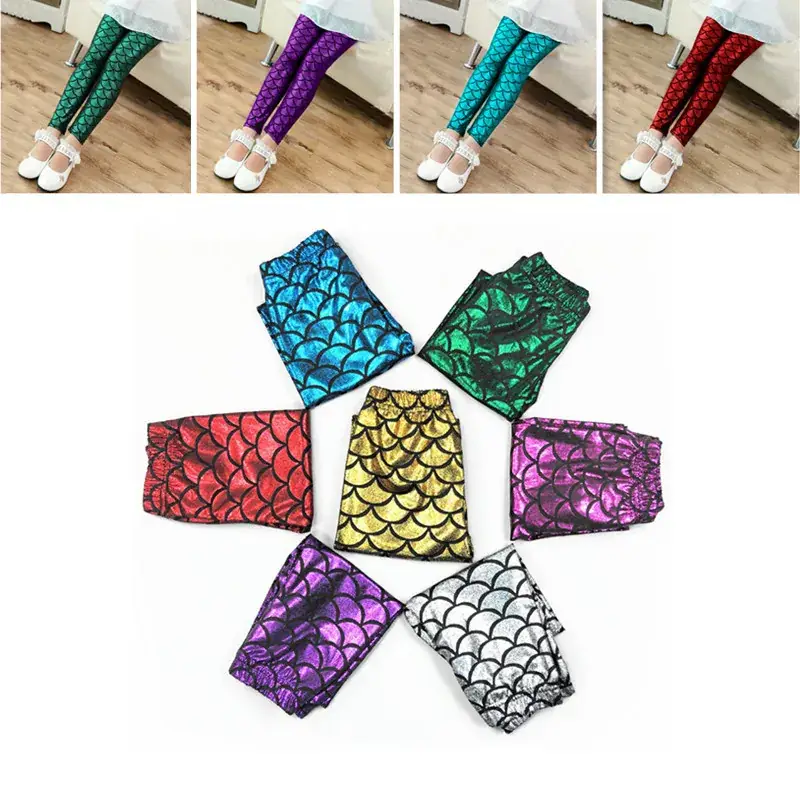 Pink Fish Scale Slim Fit Leggings for Women - Image 11